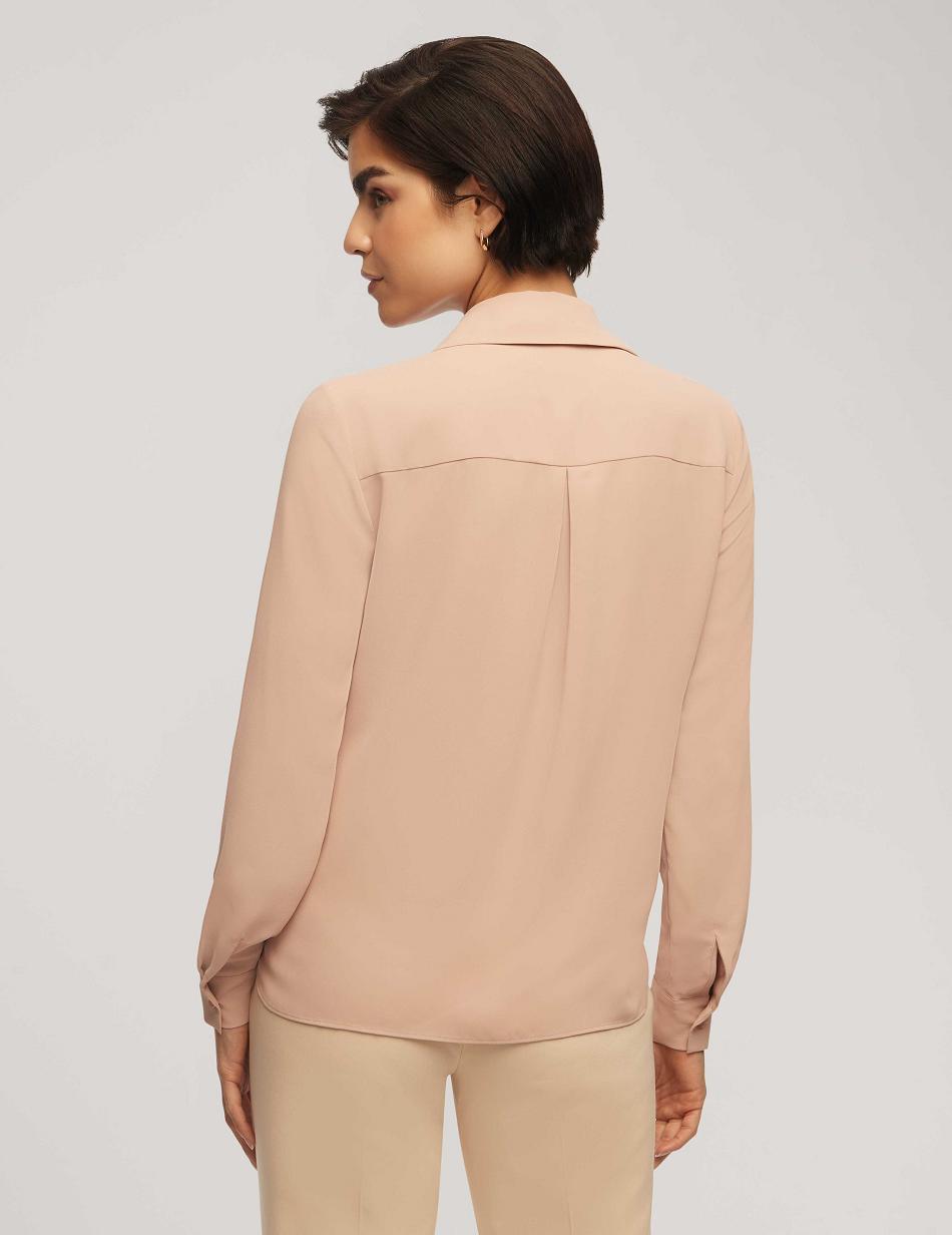 Hauts Anne Klein Long Sleeve Crossover Blouse With Collar   | GDQ-1787096